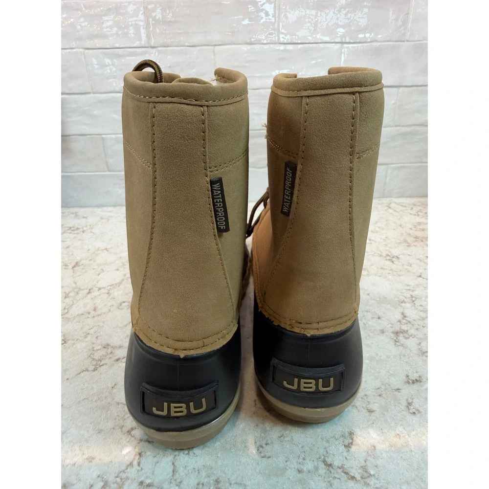 JBU Jambu Maine Waterproof Duck Boots Mens 13M Tan Black Faux Fur‎ Lined